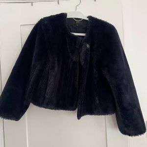 Jcrew cropped faux fur jacket